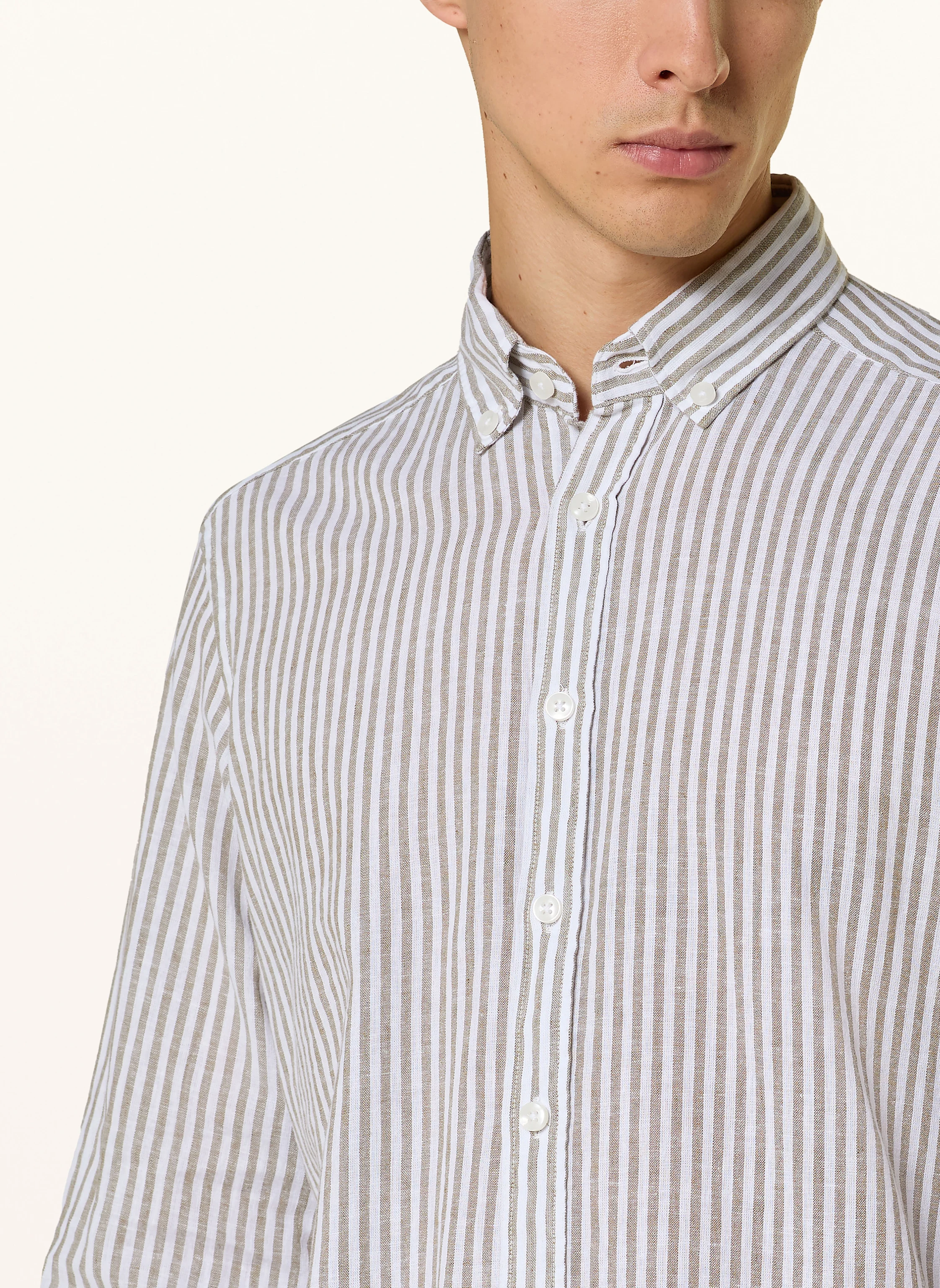 STROKESMAN'S Hemd Regular Fit mit Leinen