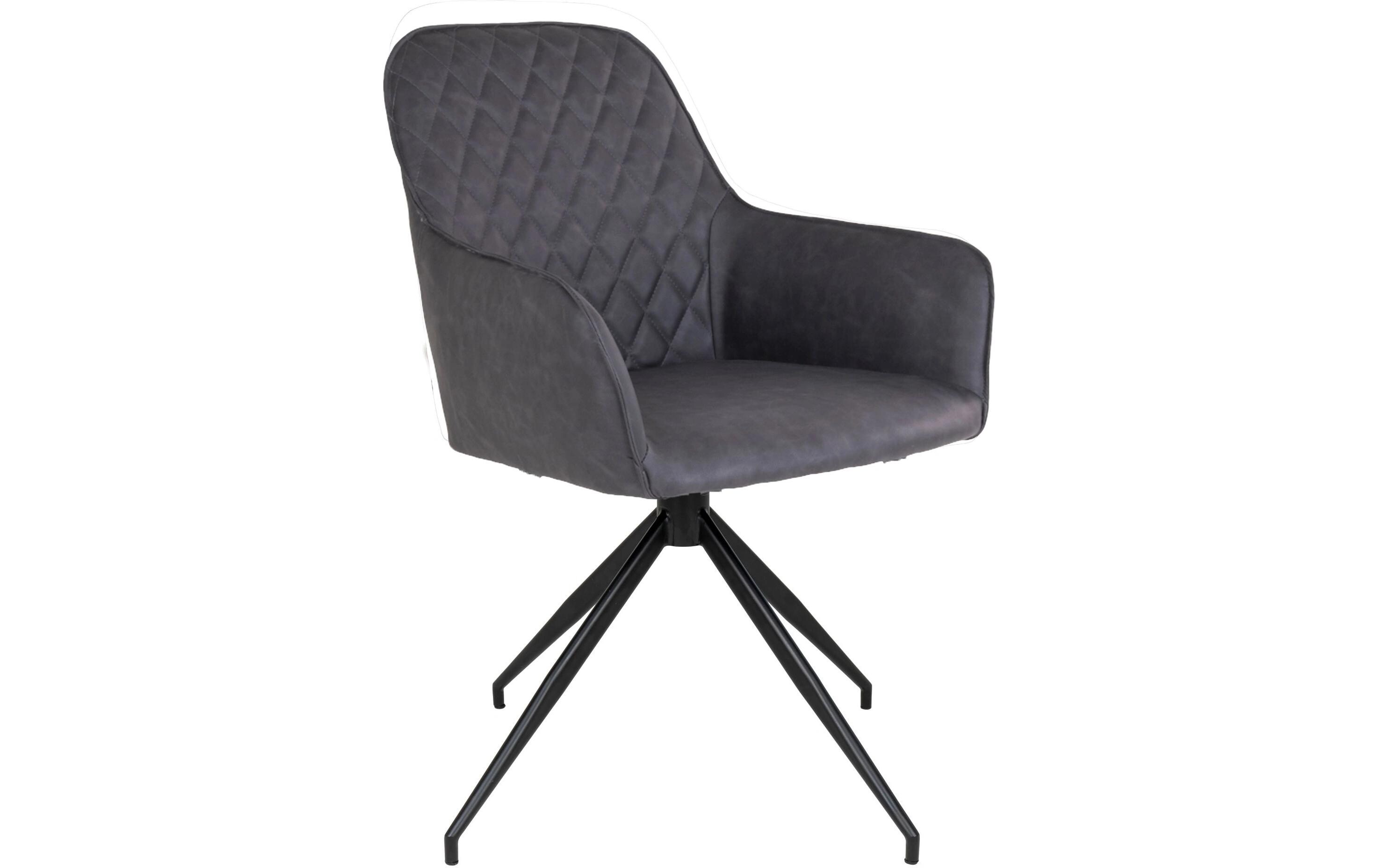 Stuhl Harbo 62 x 56 x 89, Dunkelgrau/Schwarz, 1 Stück<br>Esszimmerstuhl mit Armlehnen und mit Drehgelenk