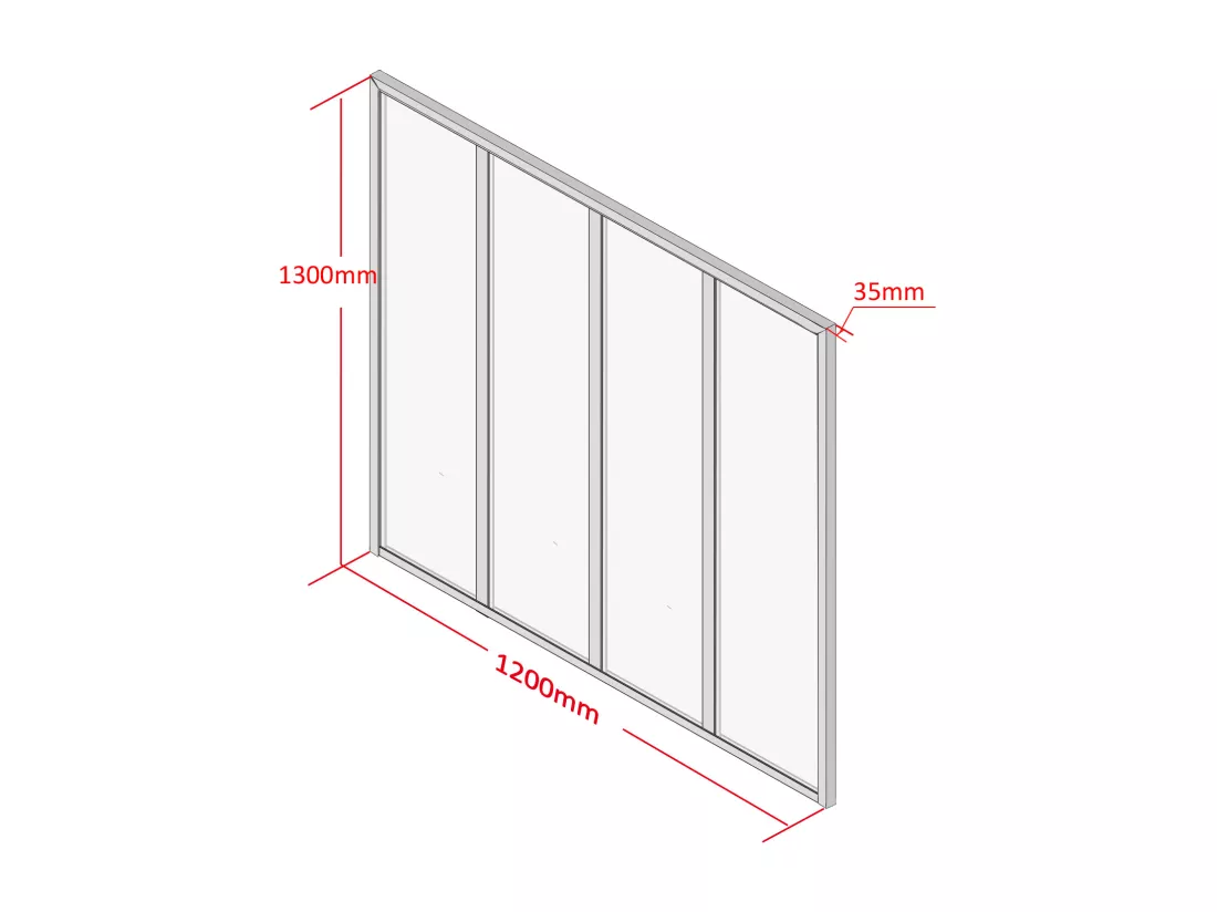 Verrière atelier en aluminium thermolaqué - 120x130 cm - Blanc - BAYVIEW