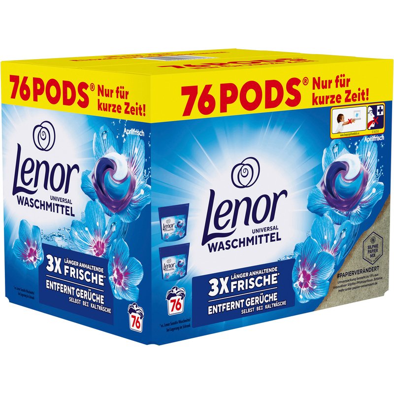 Lenor Waschmittel Pods All-in-1 Aprilfrisch, 76 Pods