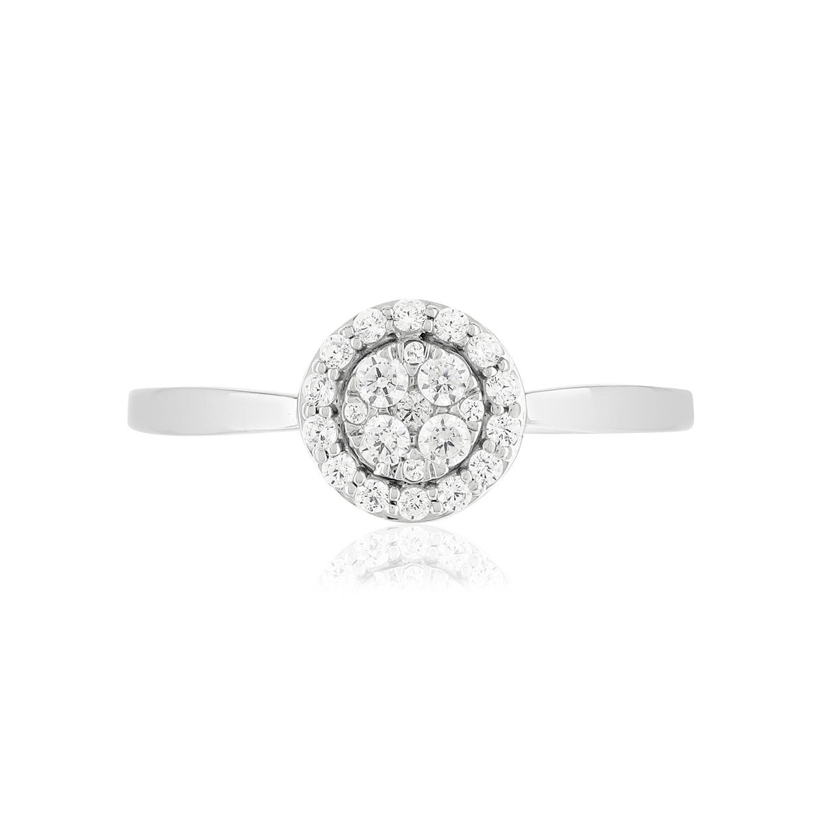 Bague or blanc 750, diamants.