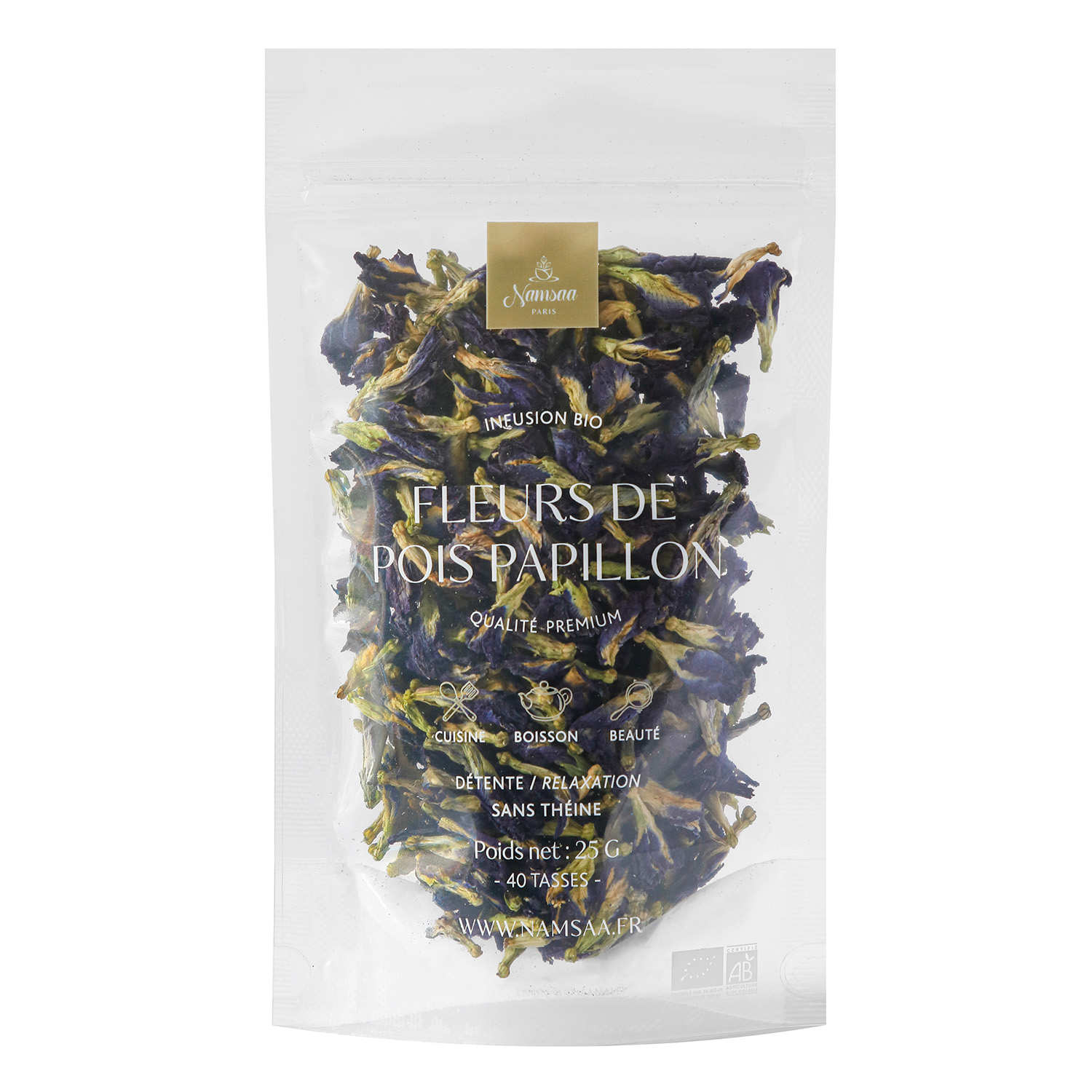 Infusion fleurs de pois papillon bio