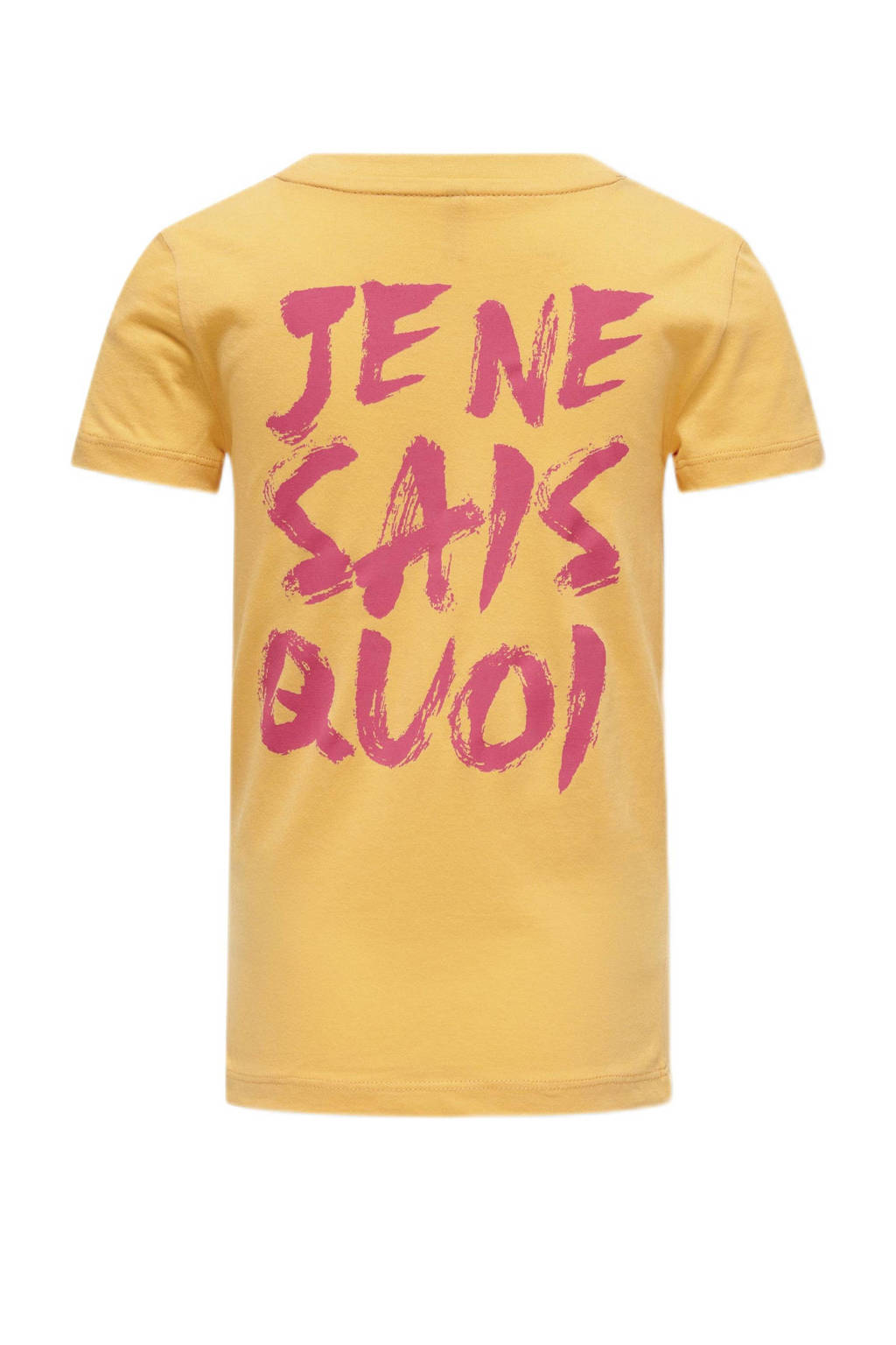 ONLY T-shirt KOGTRULY met backprint lichtoranje