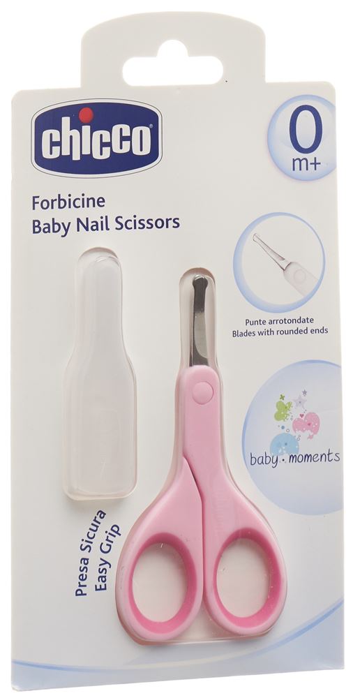 CHICCO Babyschere<br>1 Stück, mit Schutzkappe rosa