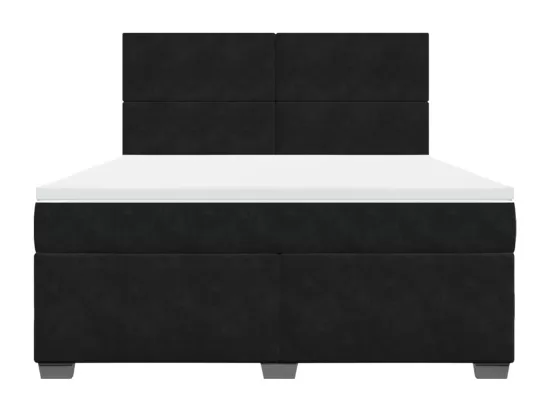Sommier à lattes de lit avec matelas Noir 180x200 cm Velours