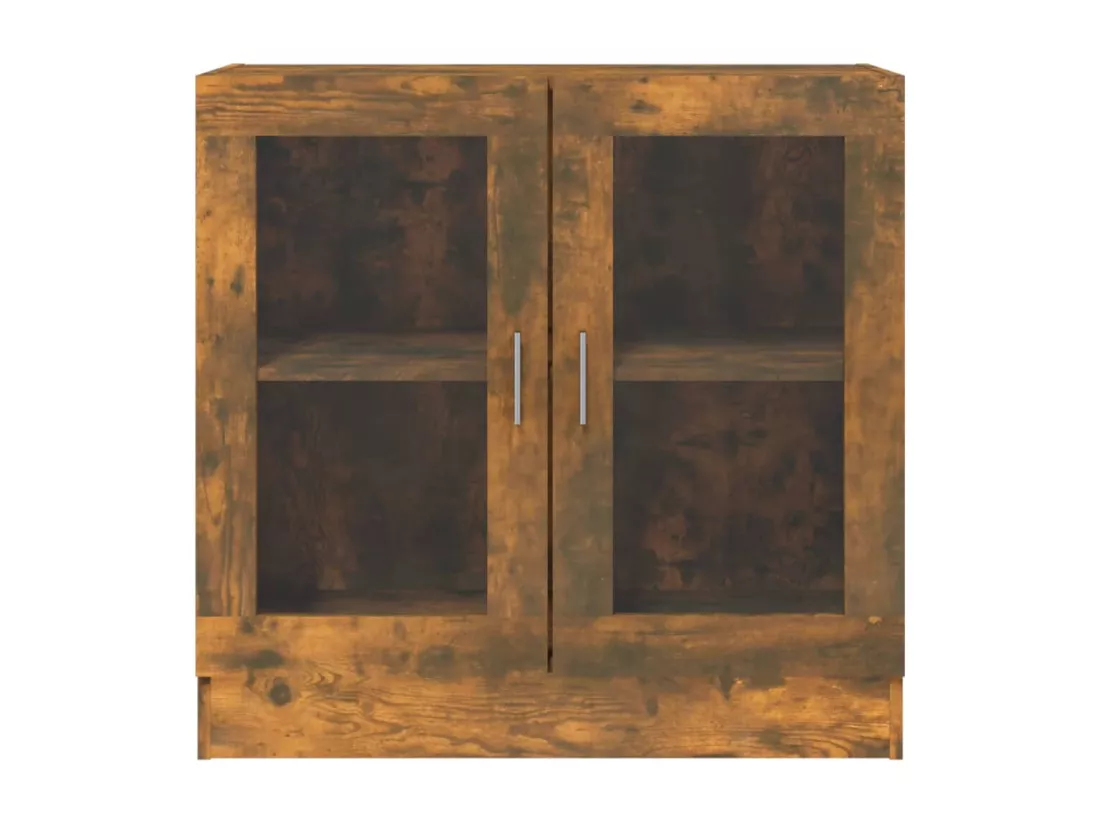 Armoire à vitrine Chêne fumé 82,5x30,5x80 cm Bois d'ingénierie