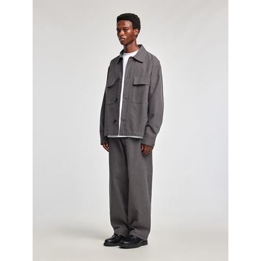 Annarr Storm Pinstripe Bukser, Dark Gull Gray, 34