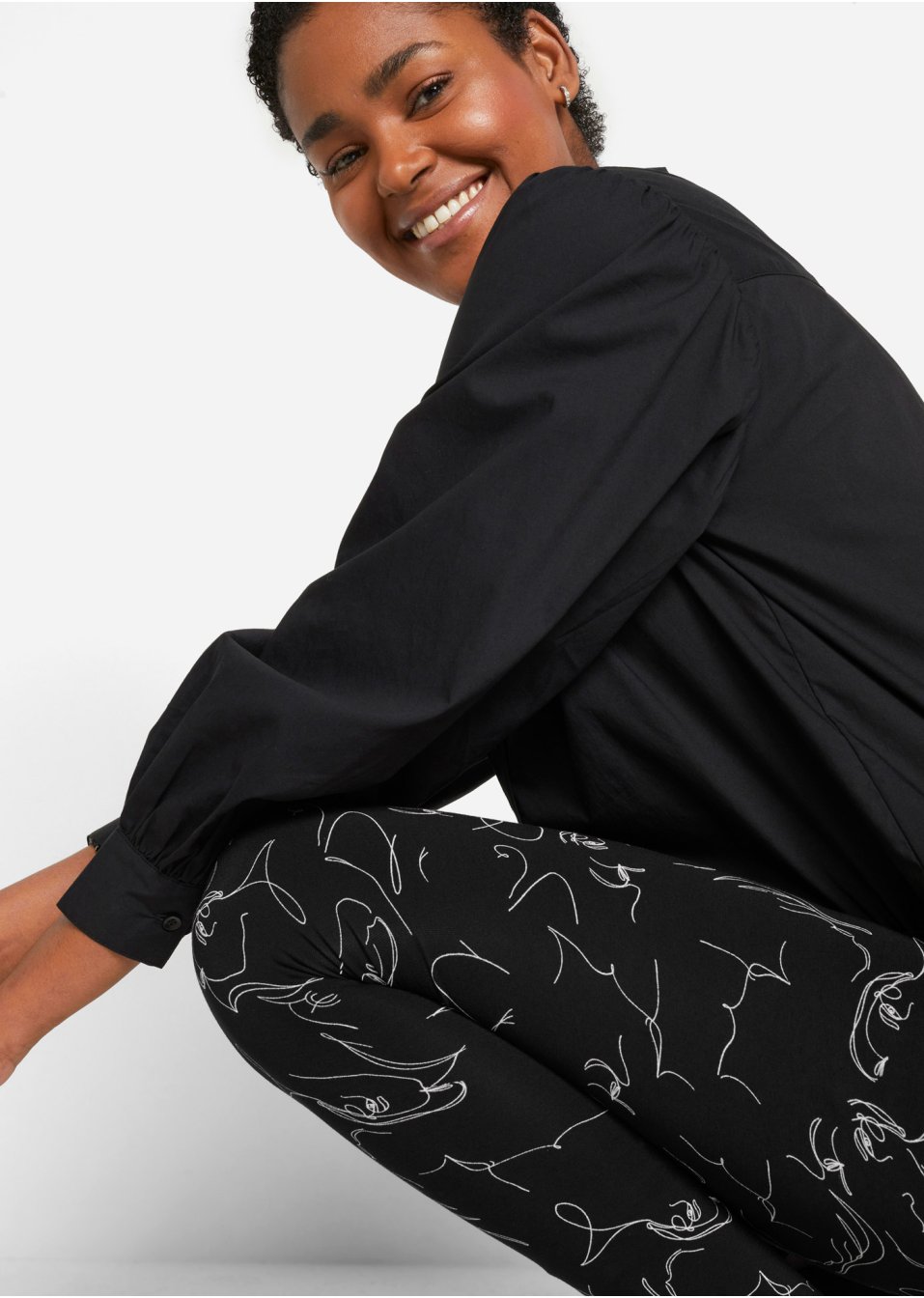 Legging avec taille confortable, imprimé