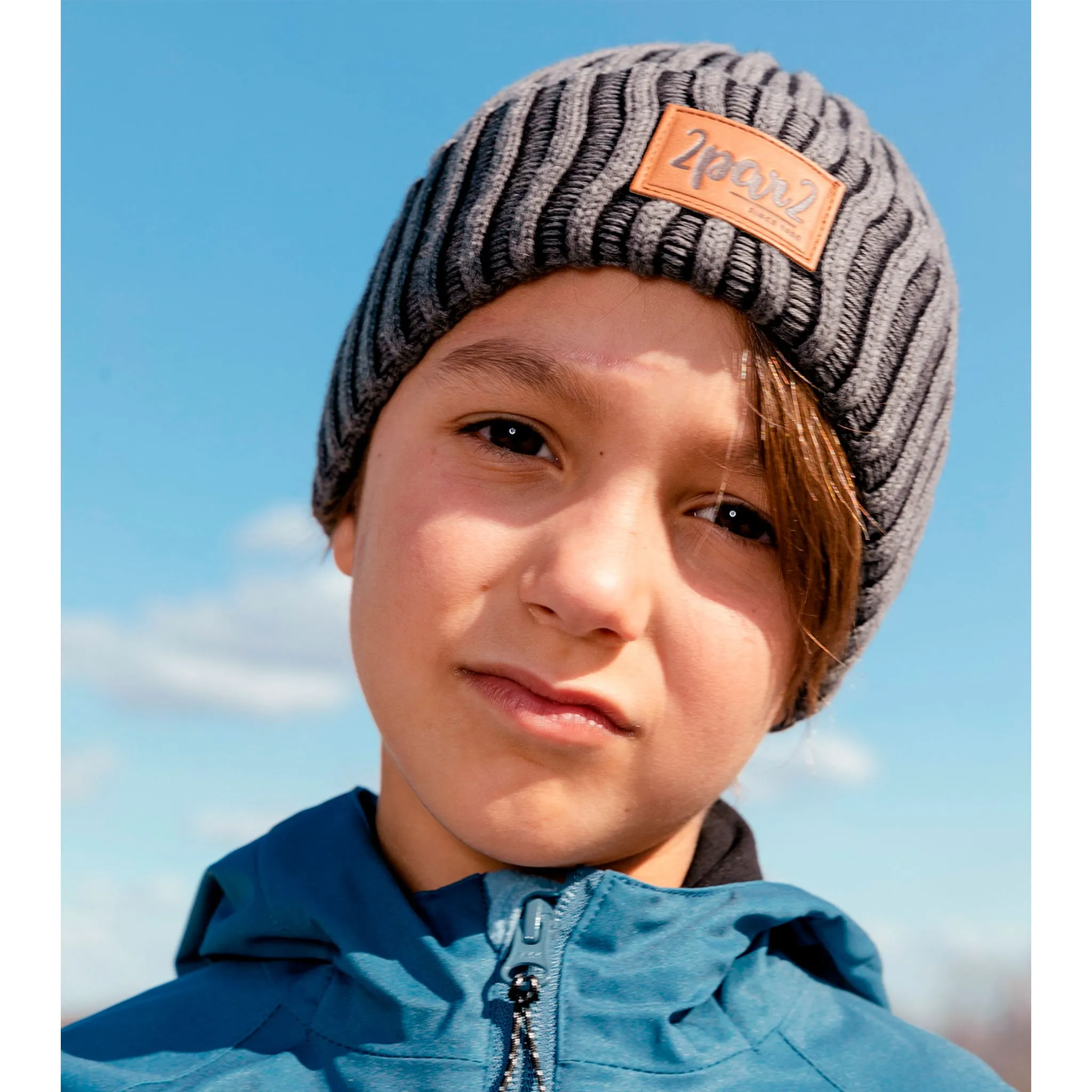 Deux par Deux Tuque Tricot Noire 2-14ans