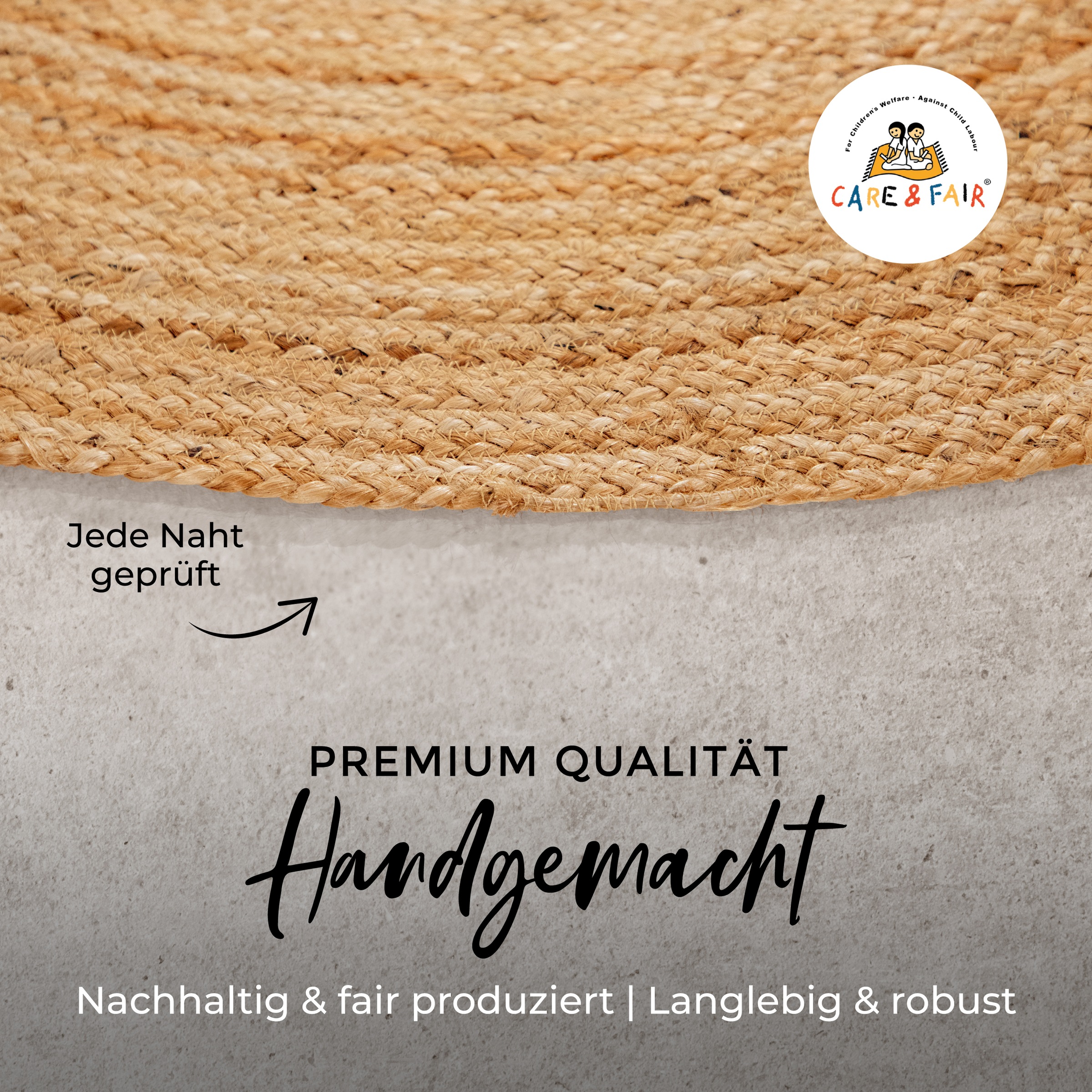 carpetfine Teppich »Nele  Juteteppich Naturfaser« rund 6 mm Höhe geflochtener Wendeteppich aus 100%Jute, in rund und oval, viele Grössen