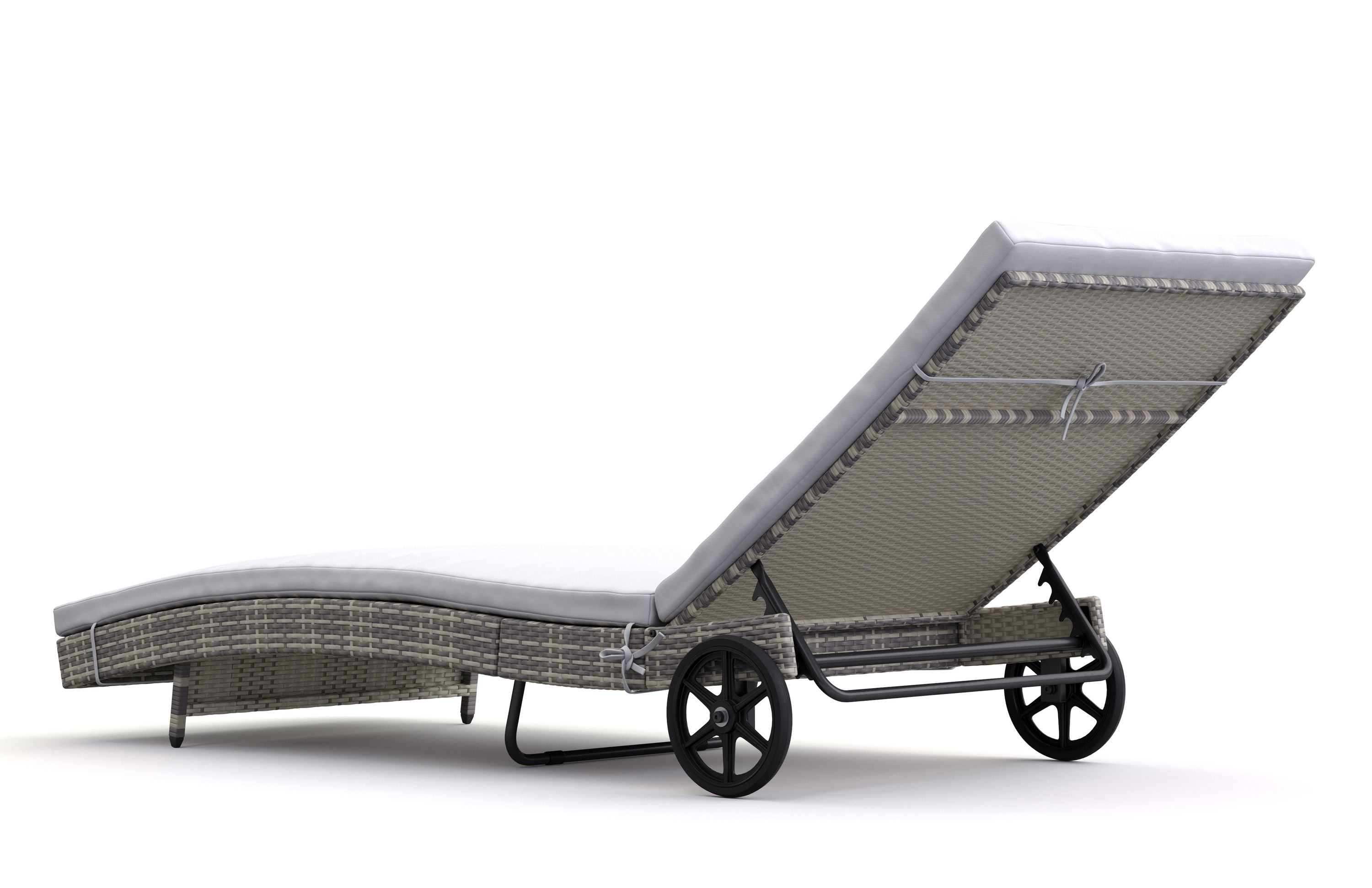 Liegestuhl Rattan LAVI grau