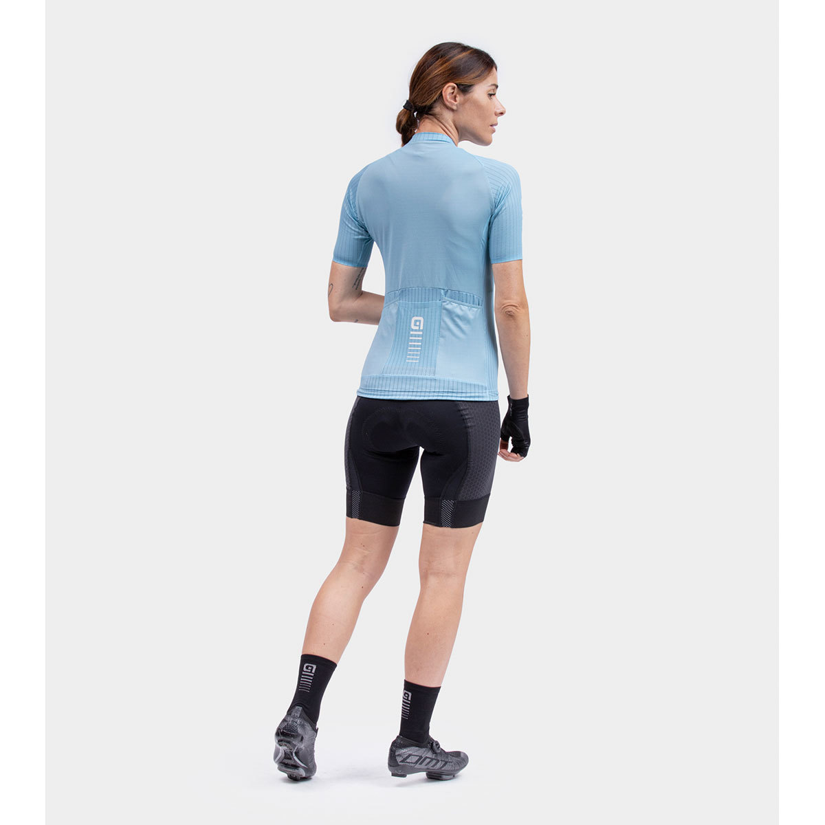 Ale R-EV1 Silver Cooling Fietsshirt Korte Mouwen Lichtblauw Dames