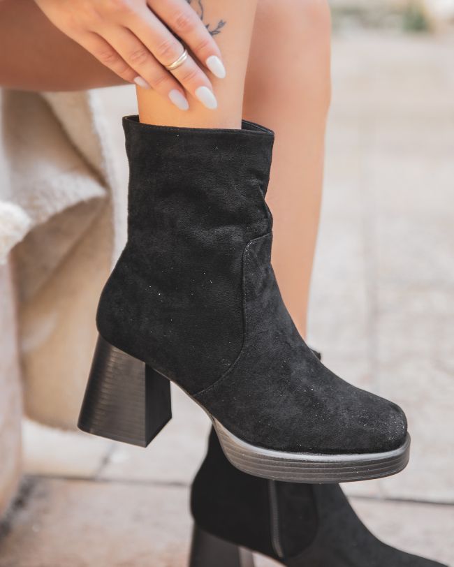 Bottines femme noires à talon - Abbie