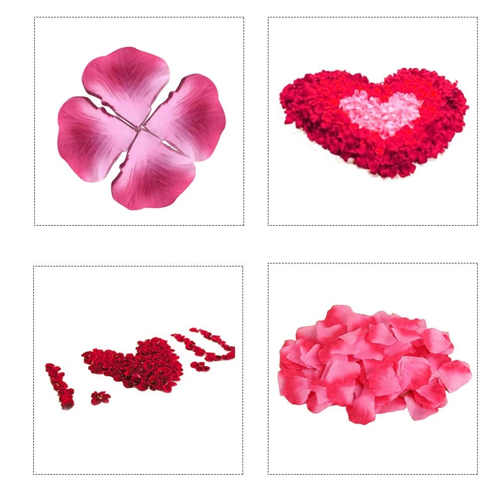 (1000er Set) Romantische Rosenblätter Blumenblüten Party Deko für Hochzeiten / Party - Pink / Weiss