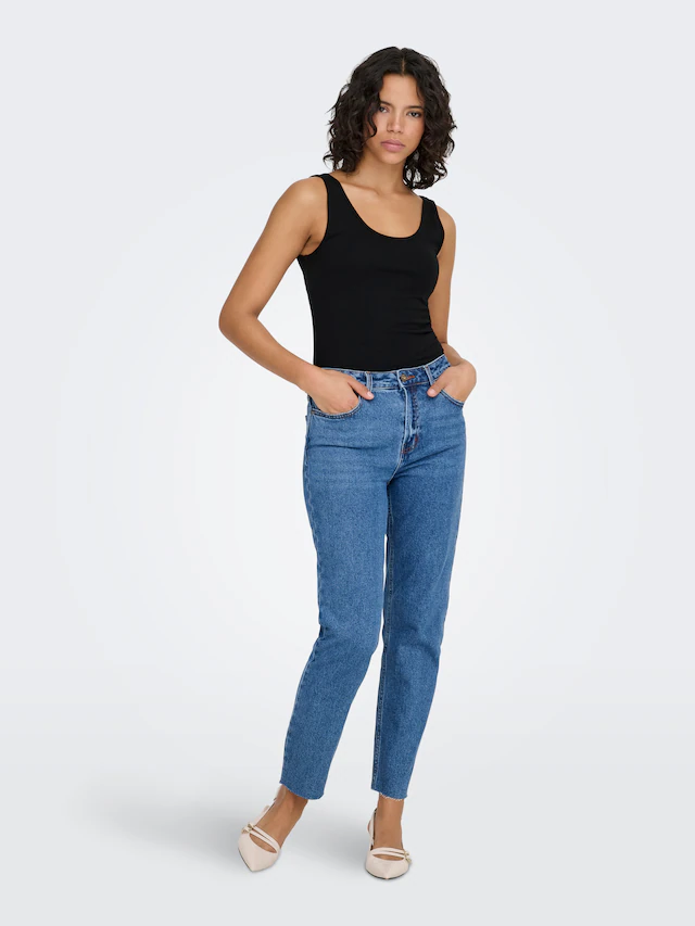 ONLY Longtop »ONLLIVE – Tanktop mit figurbetontem Schnitt und Stretch«, unifarben, modisch, sehr figurbetont, Baumwollmischung, Rundhals