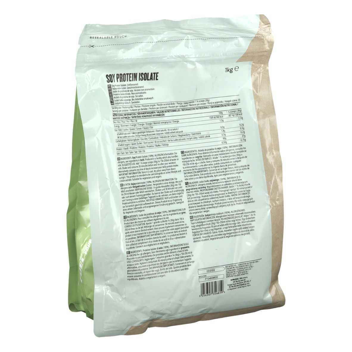 MyProtein Sojaprotein-Isolat, geschmacksneutral
