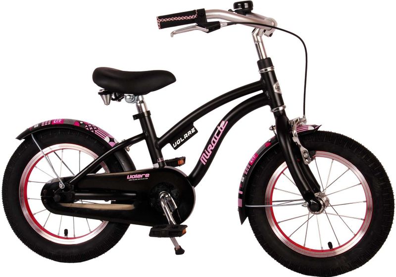 Volare Miracle Kinderfiets - Meisjes - 14 inch - Mat Zwart - Prime Collection
