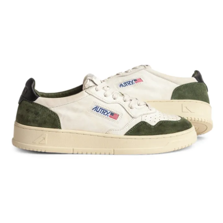 Autry Baskets Medalist Low Cuir de Chèvre/Suède | Vert kaki