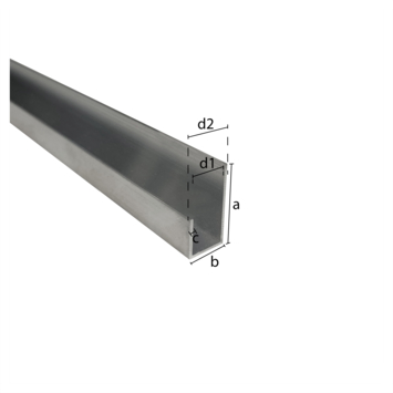 U-profiel brut aluminium 20x10x10x1000x1 mm