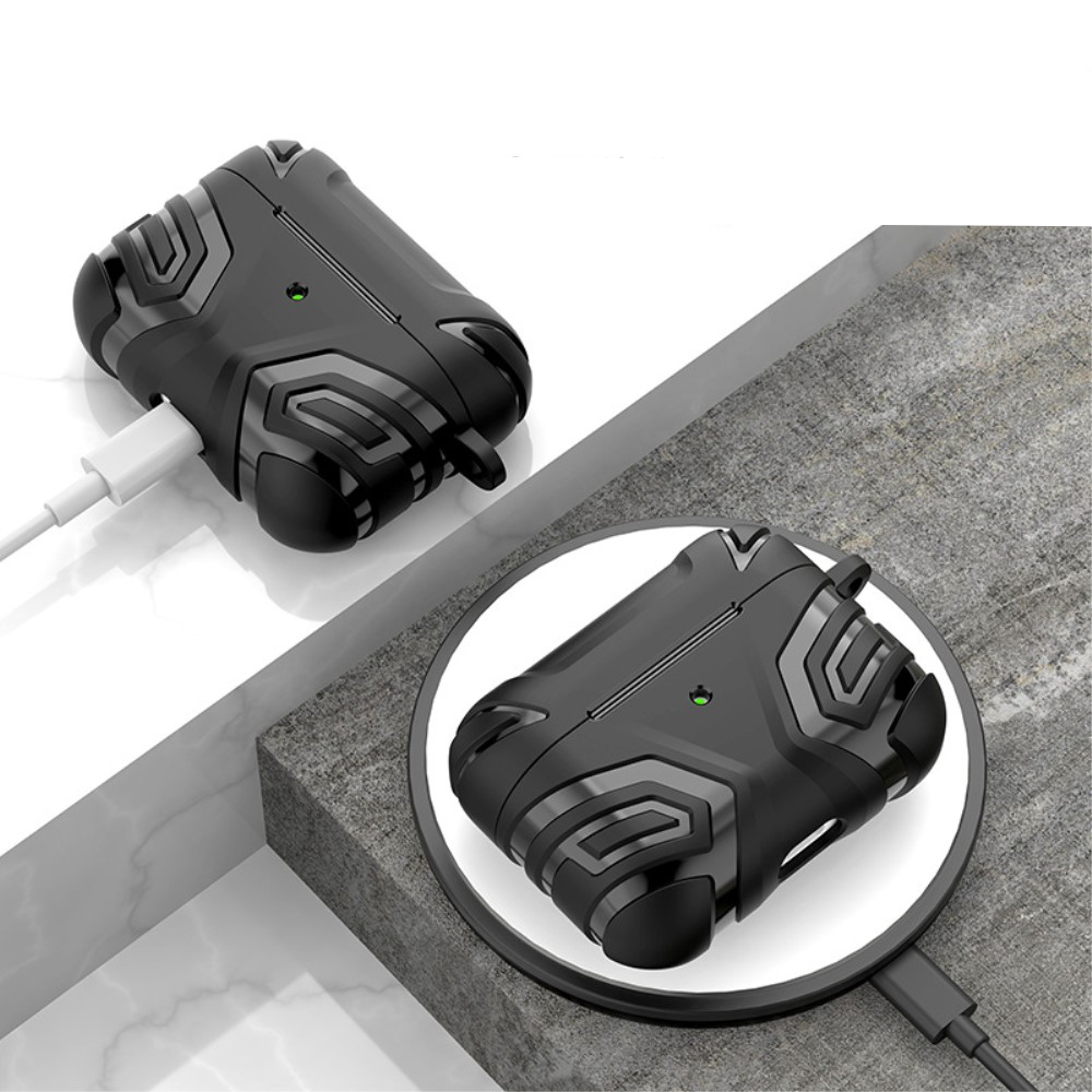 AirPods Pro 2 / AirPods Pro Outdoor Gummi Schutzhülle mit Karabinerhaken - Schwarz