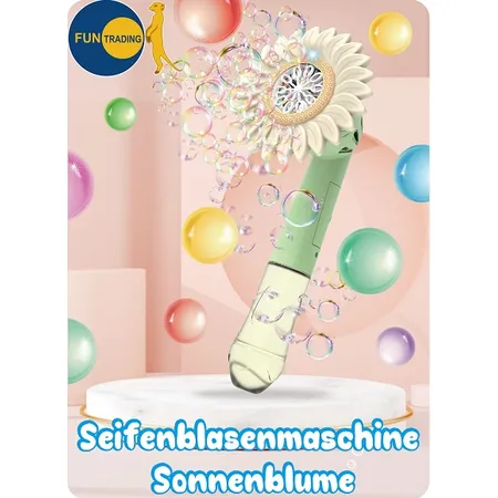 Fun Trading Seifenblasenmaschine Sonnenblume, 1 Stück, 2-fach sortiert