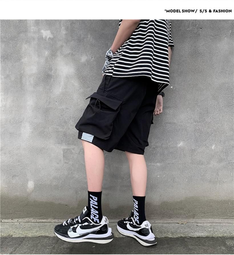 Bay Go Mall - Cargoshorts met trekkoord in de taille en effen applicaties