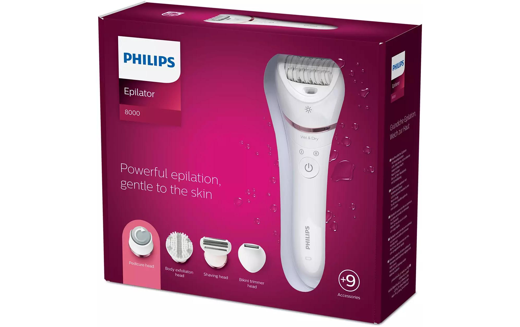 Epilierer-Set Series 8000 BRE740/10<br>Kabelloser Epilator mit Nass- und Trockenverwendung