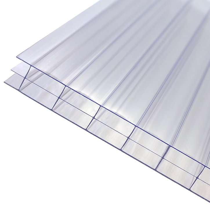 Plaque alvéolaire polycarbonate transparent 300 x 100 cm, ép.16 mm Roof Pro (vendue à la plaque)