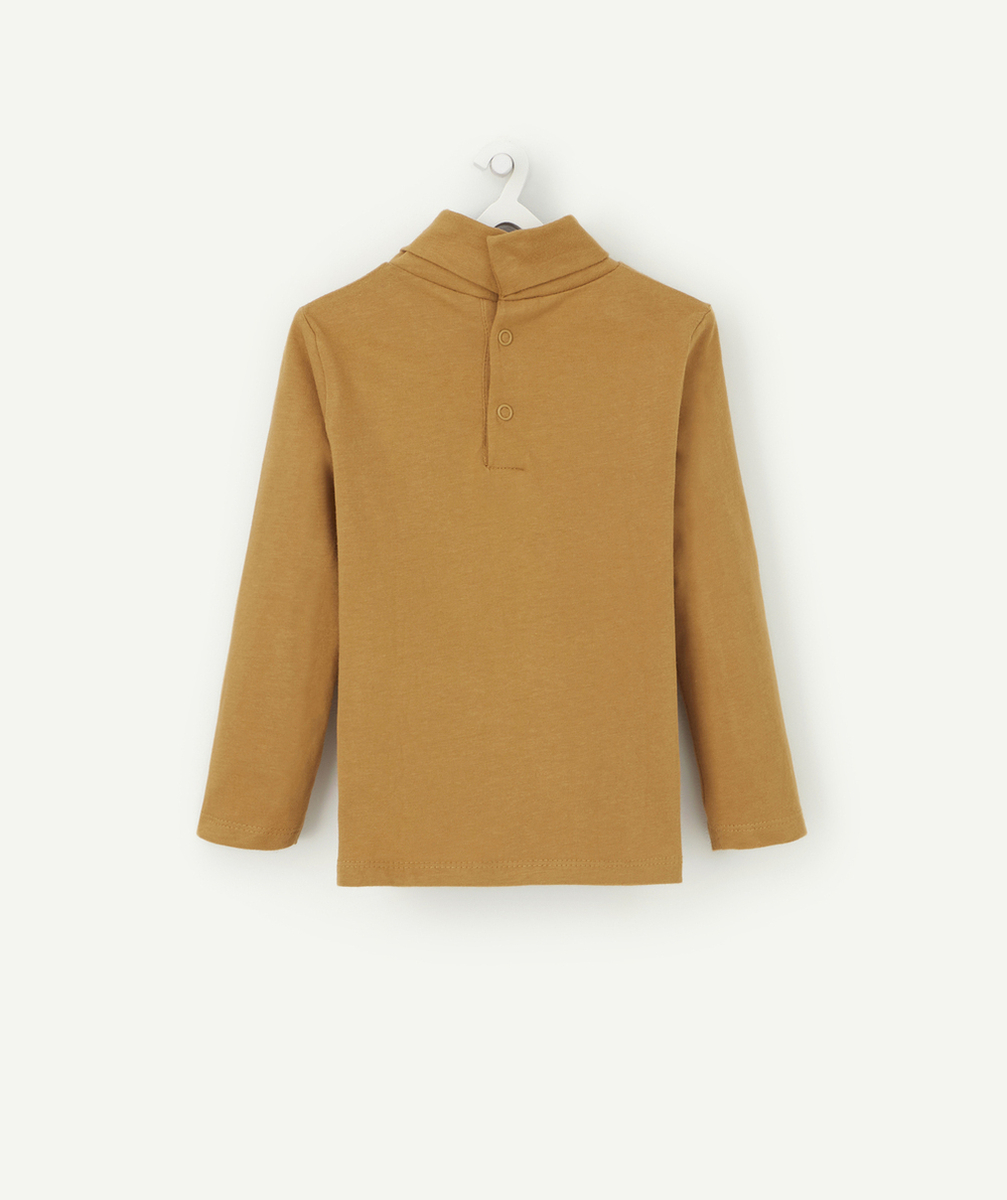 SOUS-PULL CAMEL COL ROULÉ BÉBÉ GARÇON AVEC MESSAGE