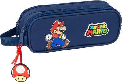 Nintendo Super Mario Dobbeltpennal Trick, Mørkeblå/Rød