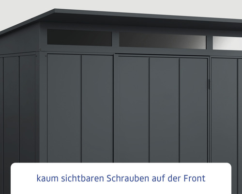 Hörmann EcoStar Elegant-P Type 3 tuinhuis, RAL7016, dubbele deur, 312,7 x 283,4 cm, antraciet