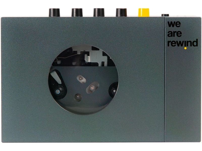 CE Portabler Kassettenspieler we are rewind Grau; Schwarz Tragbarer Kassetten-Player mit Bluetooth