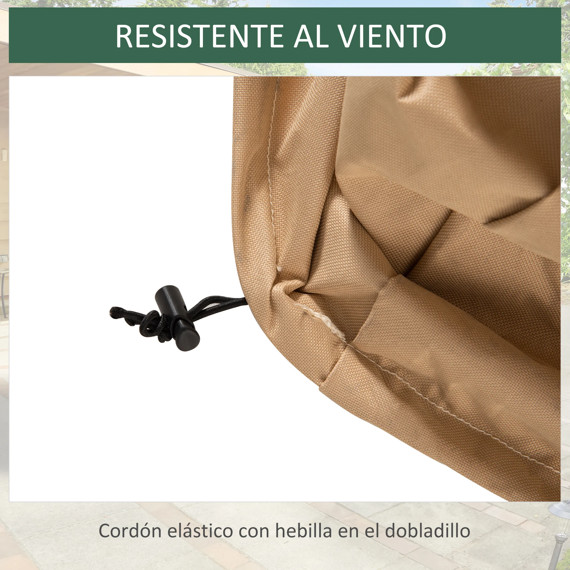 Capa protetora bege Outsunny para móveis de jardim com tecido Oxford.