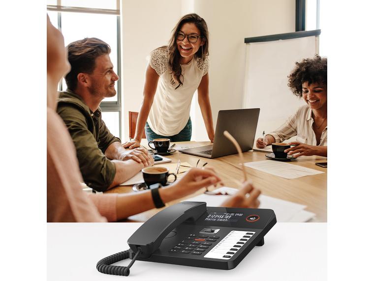 Gigaset Tischtelefon DESK 800A Schwarz Das Wand- und Tischtelefon für komfortable Telefonie mit Anrufbeantworter