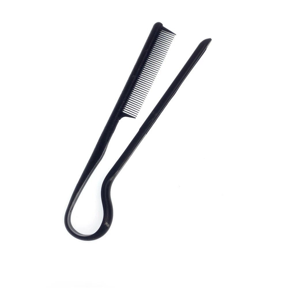 (21cm) Doppelseitiger Friseur Kamm Haar Styling Glättkamm - Schwarz