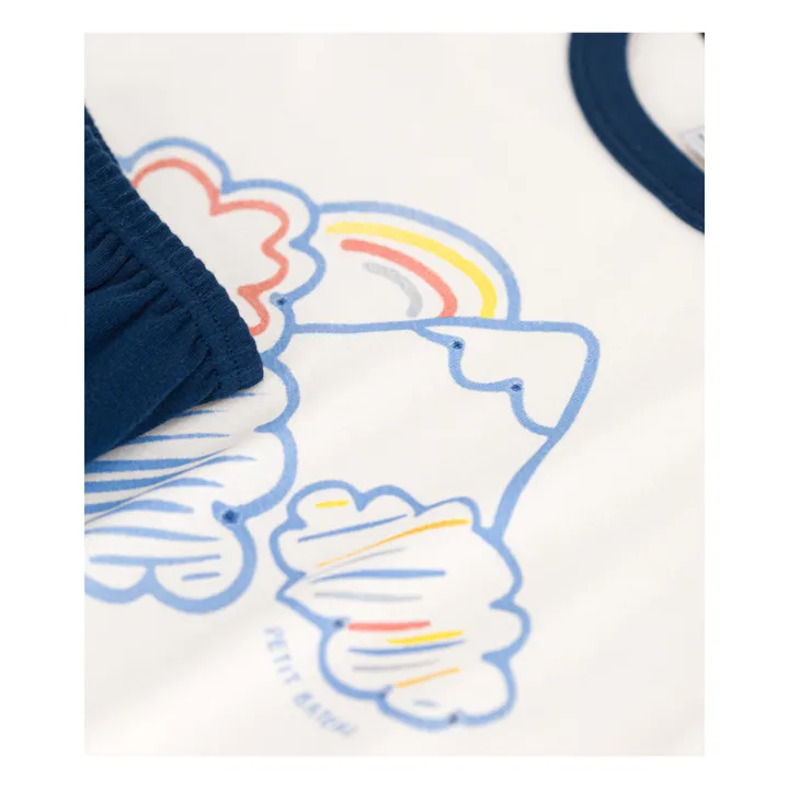 Petit Bateau Pyjama Short Mano Nuages | Bleu
