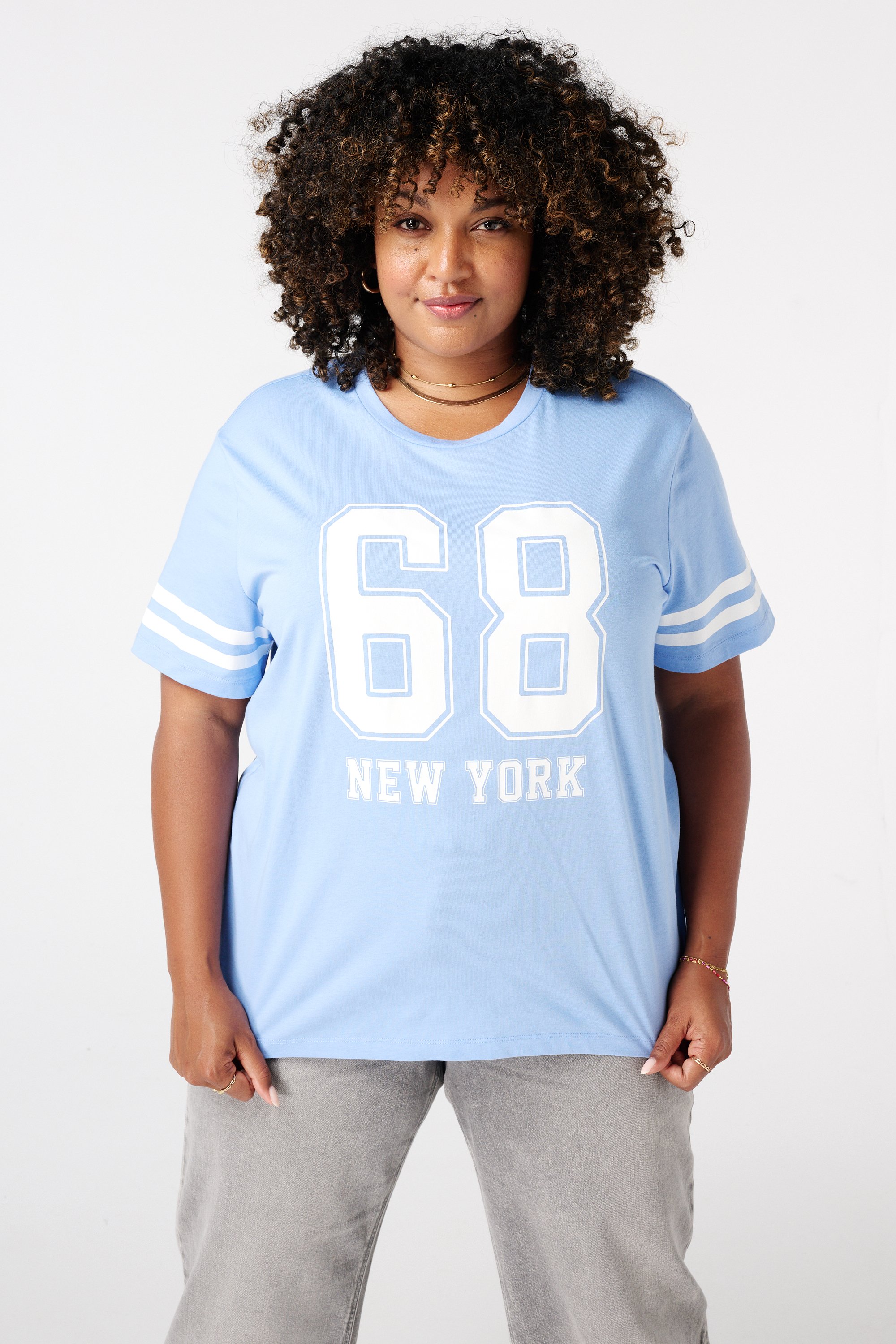 T-shirt met tekst Licht blauw