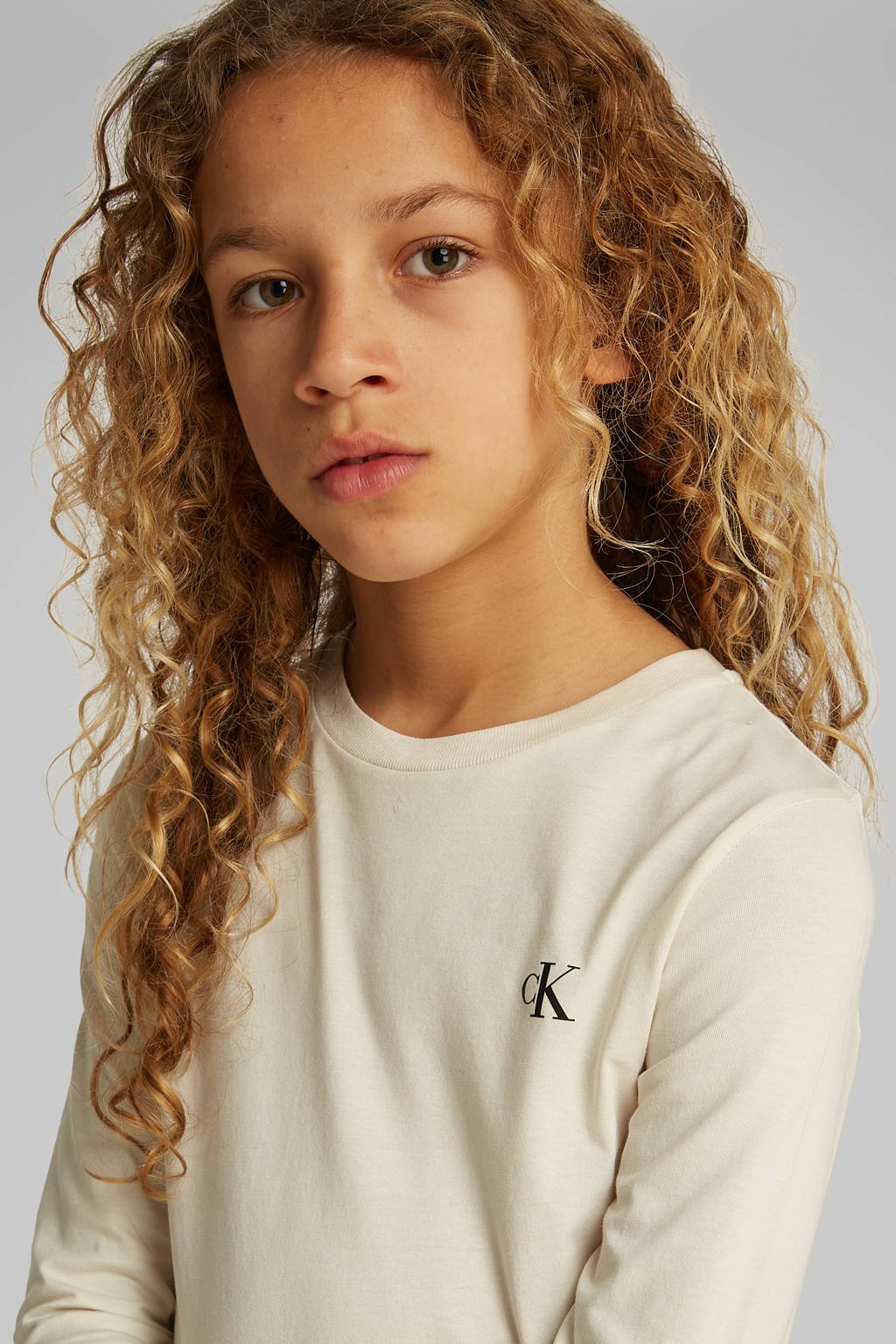 Calvin Klein longsleeve - (set van 2) ecru/beige