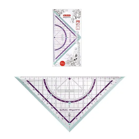 Herlitz Geometriedreieck my.pen mit Griff, 25 cm, türkis