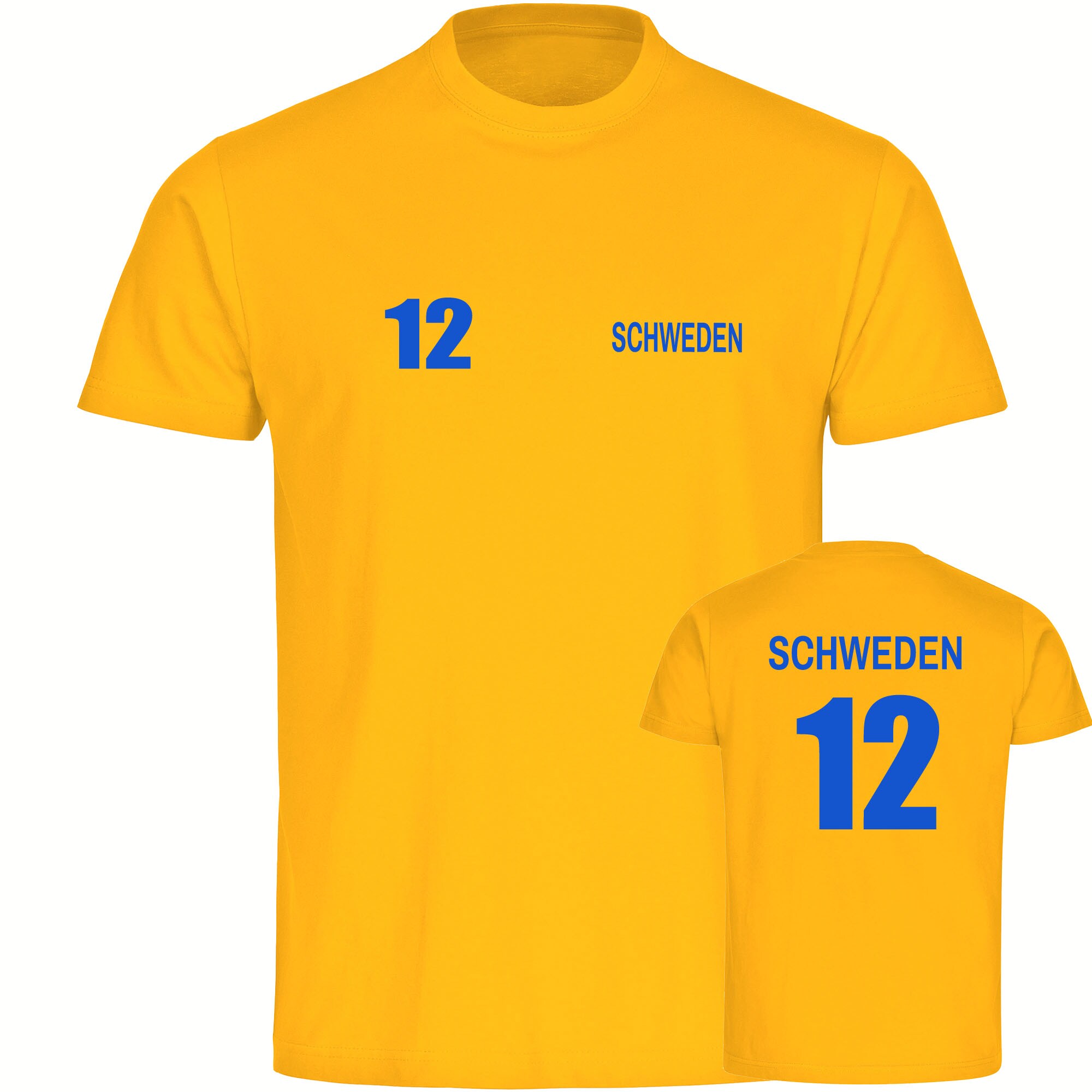 multifanshop® Kinder T-Shirt - Schweden - Trikot 12 - Druck blau