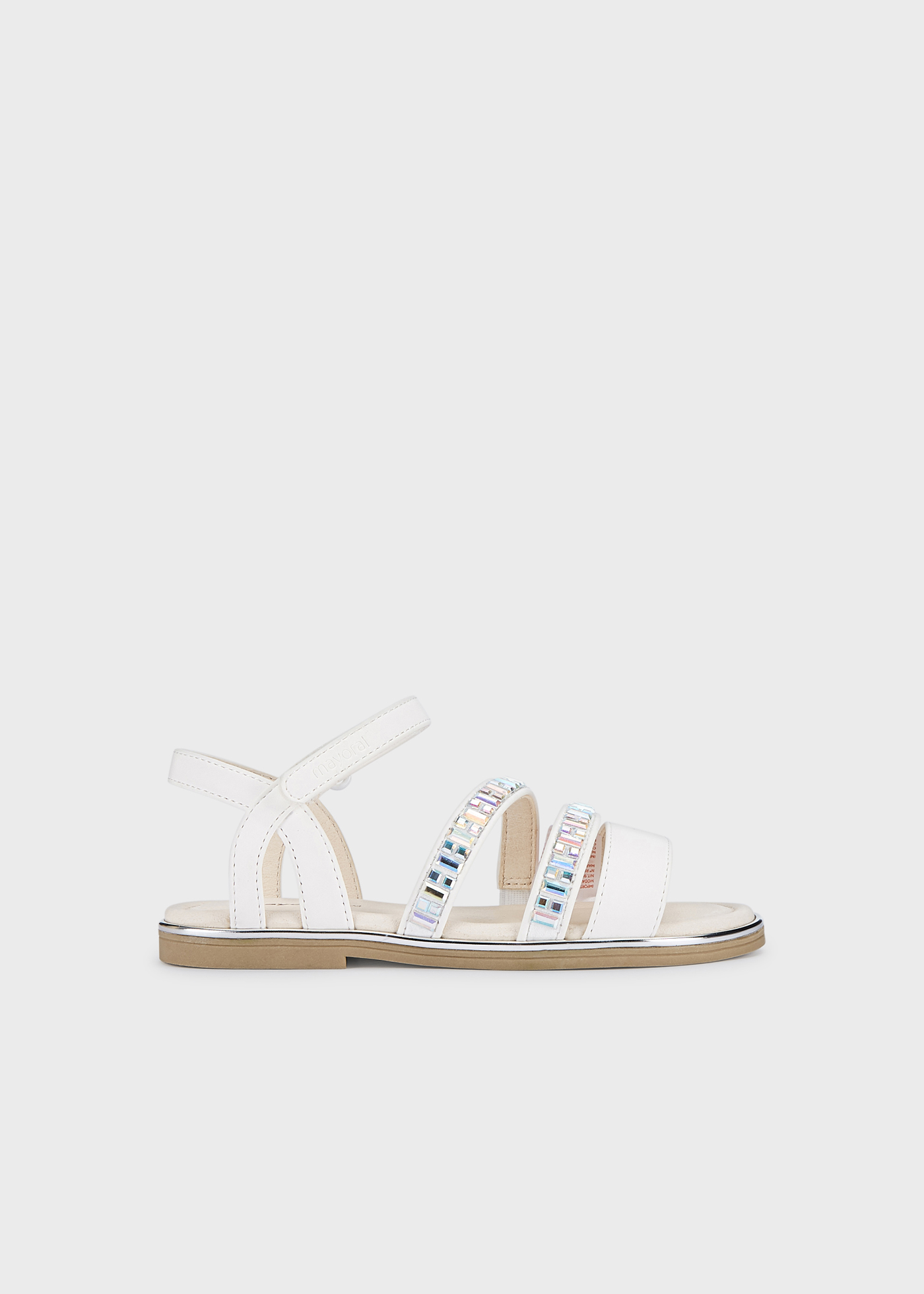 Sandália com glitter e fecho de velcro para meninas