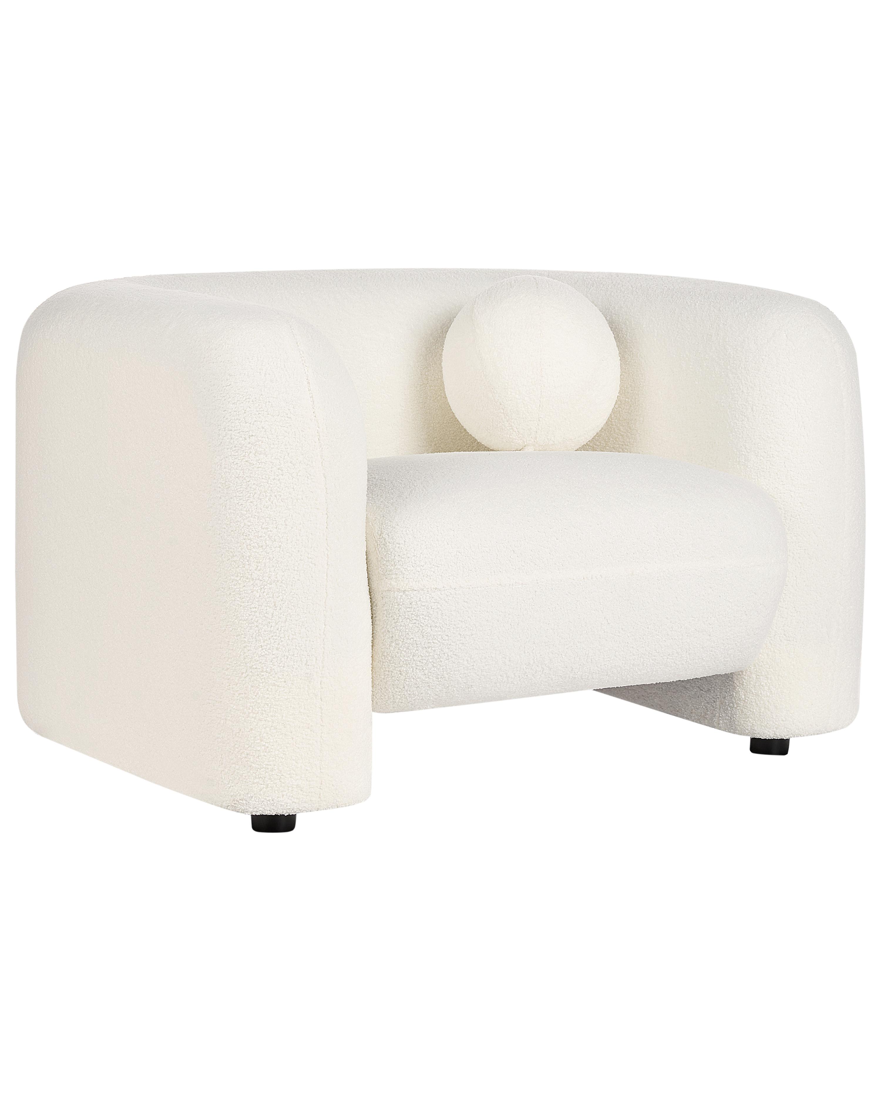 Fauteuil LEIREN Bouclé Wit