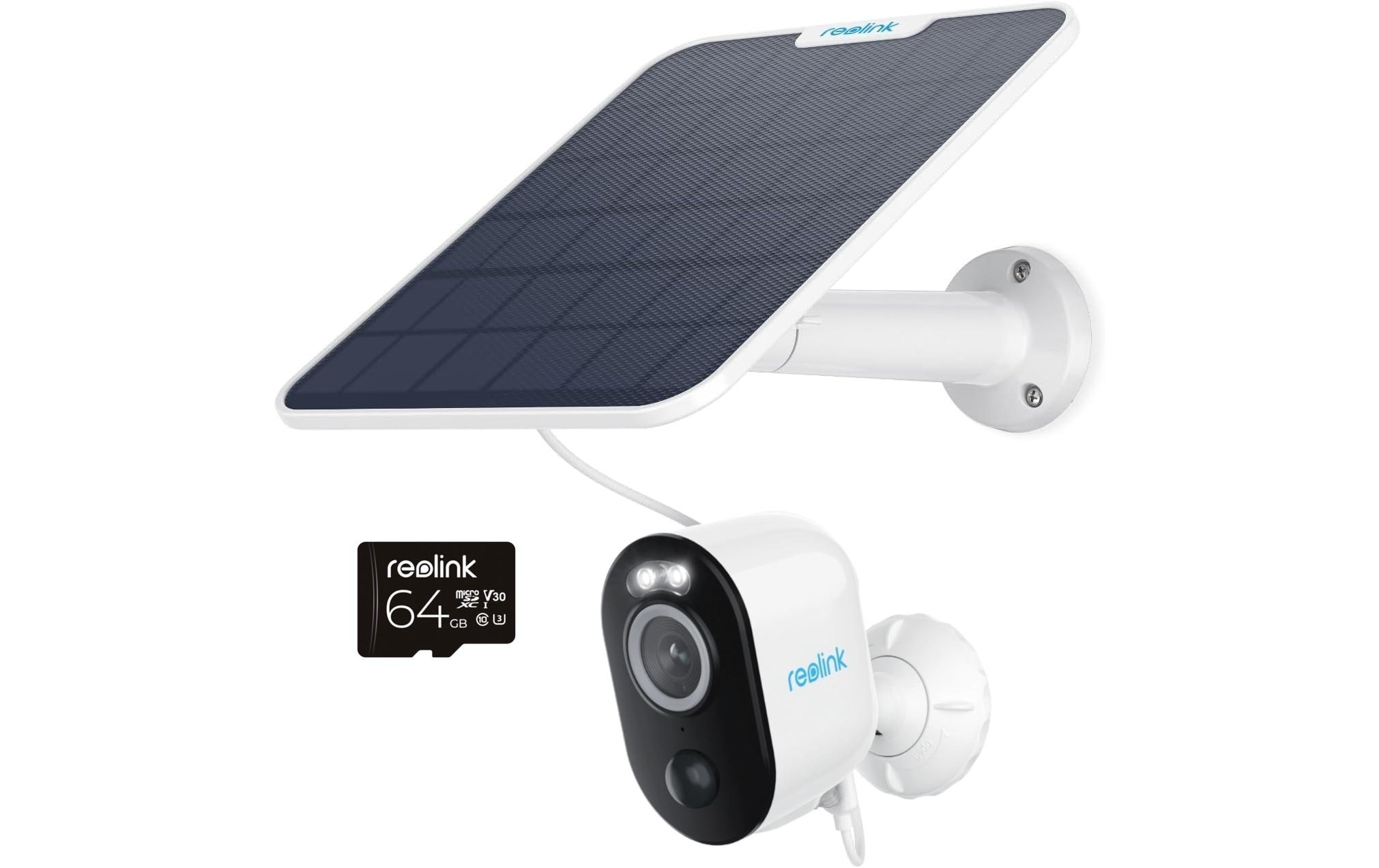 Netzwerkkamera Argus B330 inkl Solarpanel + 64GB Micro-SD<br>Komplett kabellose, akkubetriebene & wetterfeste smarte Überwachungskamera mit Personen- & Fahrzeugerkennung, bewegungsaktiviertem Licht
