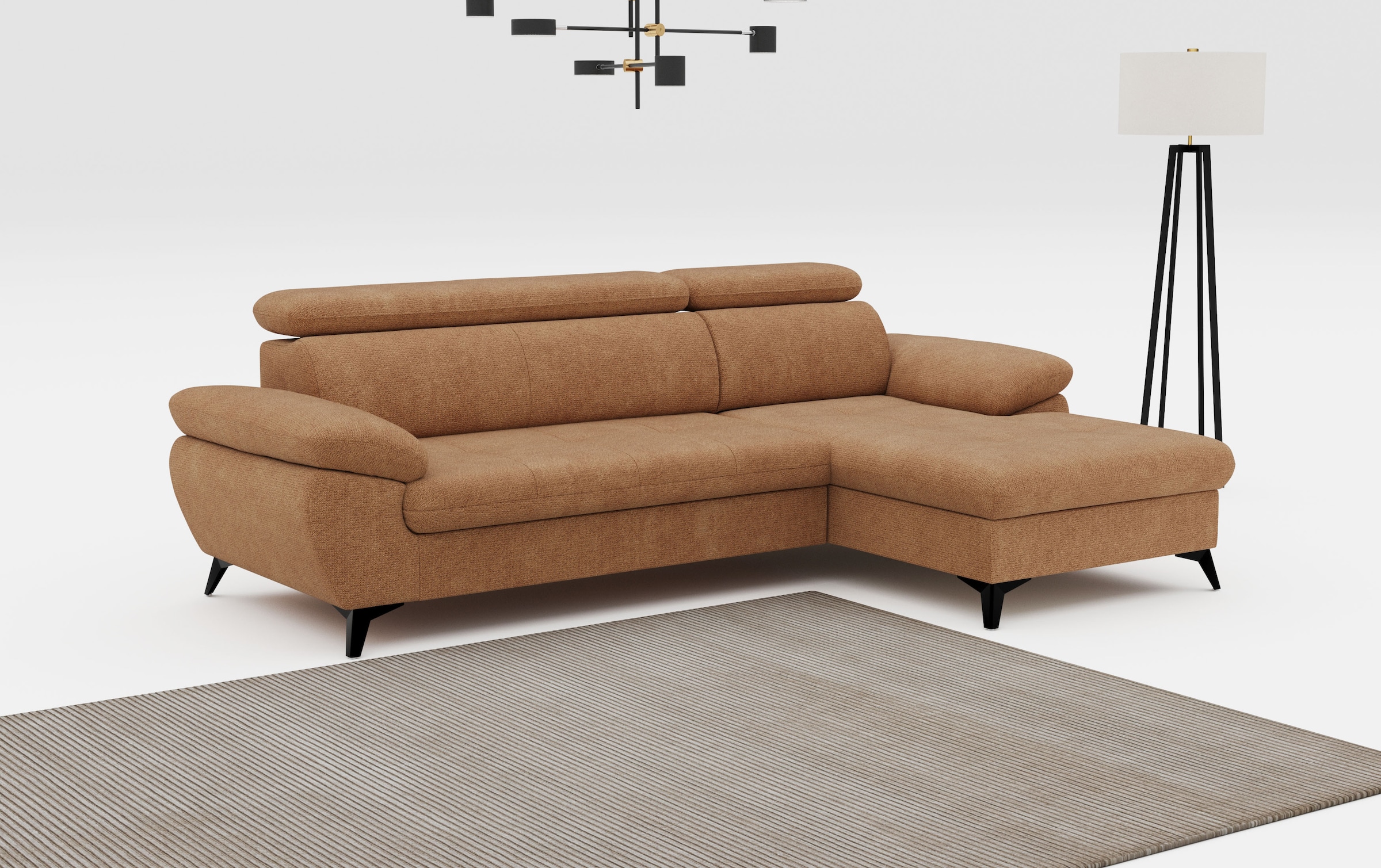 COTTA Ecksofa »Hudson L-Form« mit Kopfteilverstellung, wahlweise mit Bettfunktion & Bettkasten