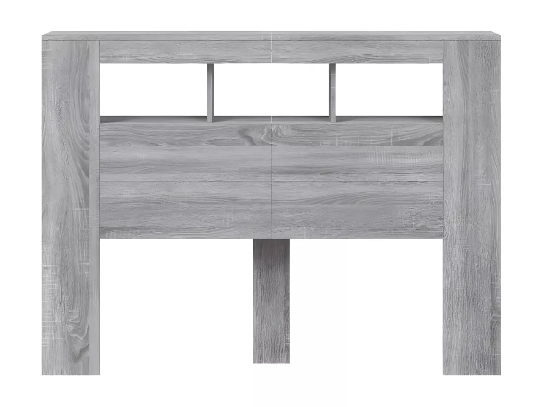 Tête de lit à LED sonoma gris 140x18,5x103,5 cm bois ingénierie