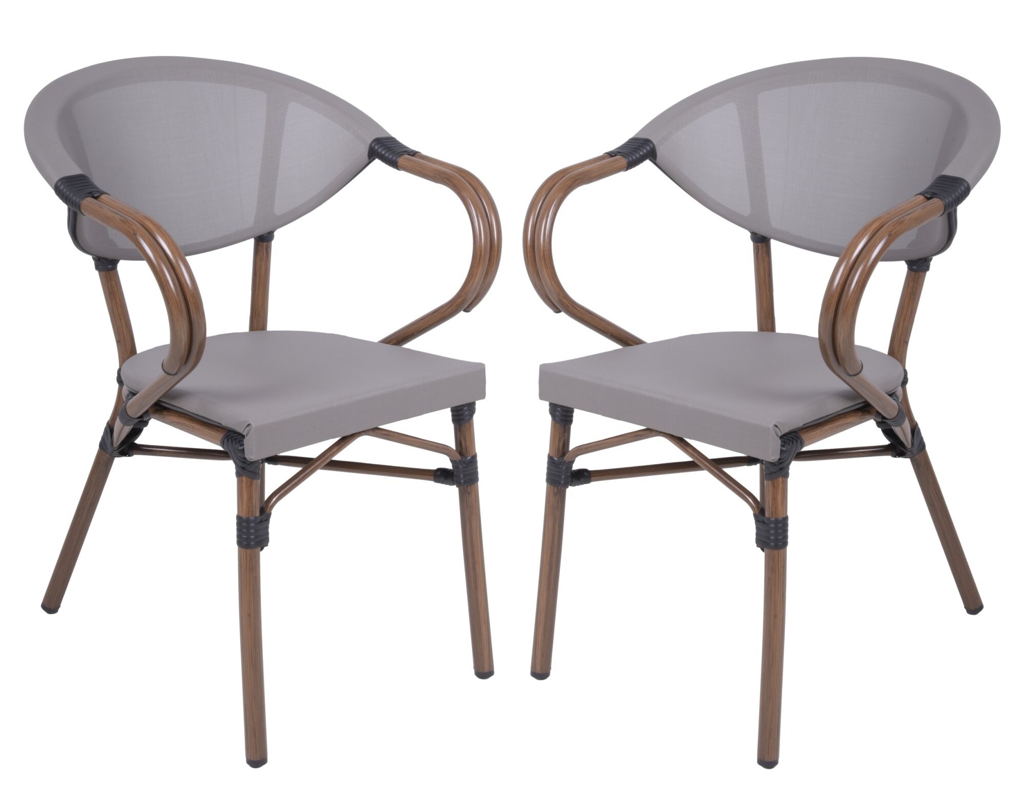 2er Set Stapelstuhl Toskana Garten Terrasse Stuhl Essstuhl Gartenmöbel braun