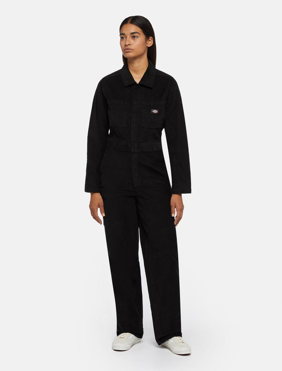 Dickies Women Corduroy Coverall Bib Black