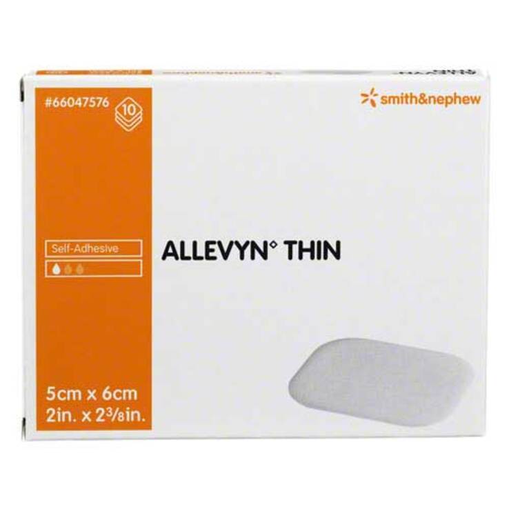 Allevyn Thin 5x6 cm dünne Wundauflage, 10 St