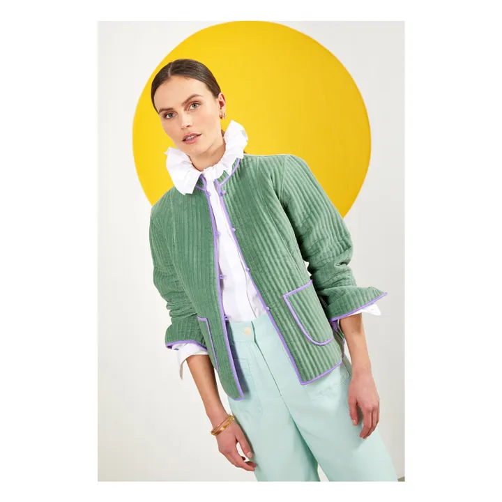 Maria de la Orden Veste Matelassée Fittonia | Bleu Vert