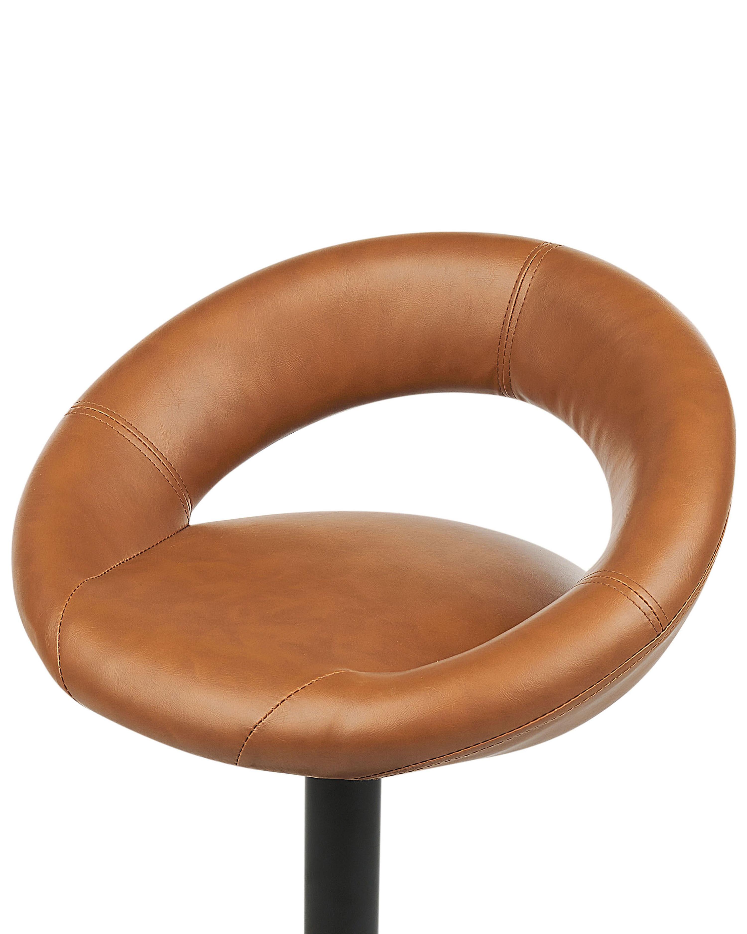 Set van 2 barstoelen PEORIA Kunstleer draaibaar Goudbruin